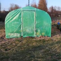 Aranżacja: Zielony tunel foliowy metalowy 3x9m Jasmin z drzwiami
