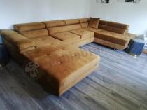 Aranżacja: Żółty narożnik duży w kształcie litery U Rodrigo 345x202 cm prawy