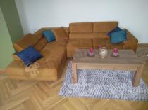 Aranżacja: Żółty narożnik z funkcją spania do salonu Anton 275x202 lewy