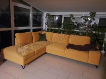Aranżacja: Żółty welurowy narożnik do salonu Flavio lewy 293x214x91 cm Matt Velvet 48