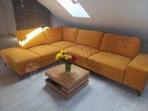 Aranżacja: Żółty welurowy narożnik do salonu Flavio lewy 293x214x91 cm Matt Velvet 48
