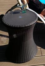 Barek ogrodowy plastikowy rattan efekt brązowy