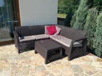 Brązowy narożnik meble ogrodowe Corfu Relax Set