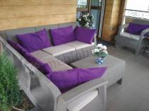 Corfu Relax Duo narożnik meble ogrodowe z fotelami cappuccino
