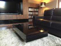 Czarny stolik do salonu 120 cm wysokość 35 cm
