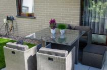 Meble balkonowe technorattan kostka Cubioso Grey &amp;amp; Grey