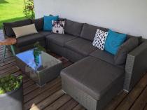 Meble balkonowe z technorattanu Nilamito VIII Grey &amp; Grey