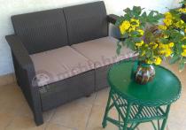 Meble ogrodowe sofa Corfu Love Seat - brązowa kanapa ogrodowa