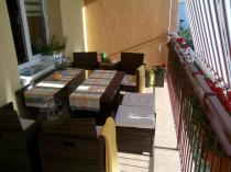 Meble technorattan na balkon Cristallo komplet mebli stołowych