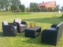 Ogródkowy zestaw technorattanowy wzór z poduszkami na oparcie Modena
