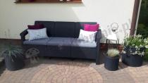 Sofa do ogrodu dla 3 osób oraz doniczki w trzech rozmiarach Keter