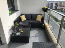 Tani technorattanowy zestaw na balkon ze stolikiem Farlito V