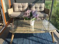 Zestawy ogrodowe technorattan na balkon Asturito Melange Tortora &amp; Dark Beige