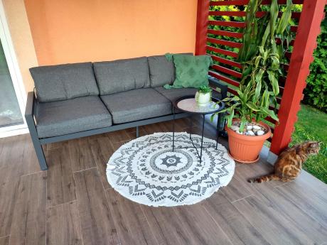 Aluminiowa sofa ogrodowa dla 3 osób 193cm Calamba Grafit