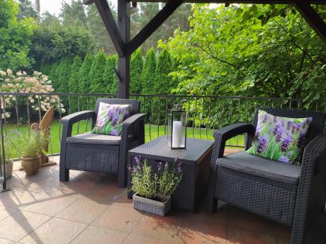 Arica Rattan Table stolik ogrodowy ze skrzynią grafitowy