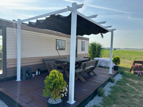 Biała Aluminiowa pergola na taras Kirn 3x4 One - Grey White