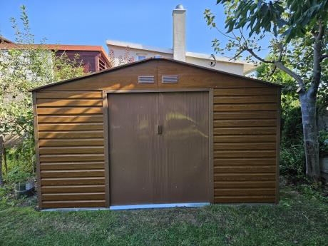 Blaszana szopa na narzędzia ogrodowe Agger 340x319cm (10,2m2) – Wood