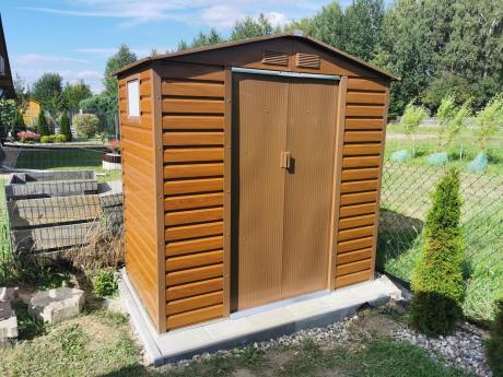 Domek gospodarczy blaszak Dummer 213x131x213cm (2,4m2) – Wood
