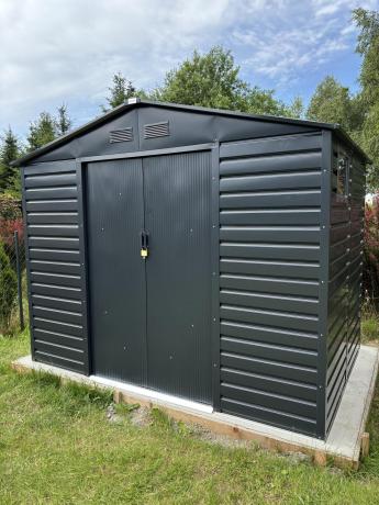 Domek narzędziowy blaszak Dummer 277x195x221cm (4,8m2) – Antracyt