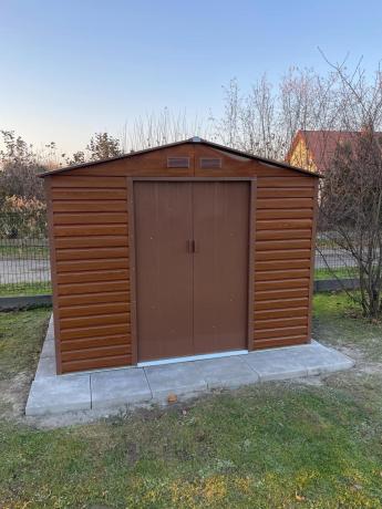 Domek narzędziowy metalowy drewnopodobny Dummer 277x195x221cm (4,8m2) – Wood