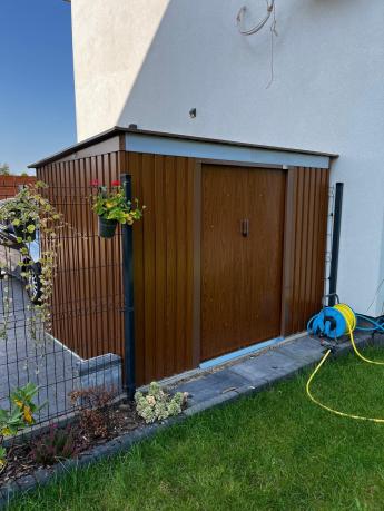 Domek narzędziowy z jednospadowym dachem Kaggen 261x181cm - Wood