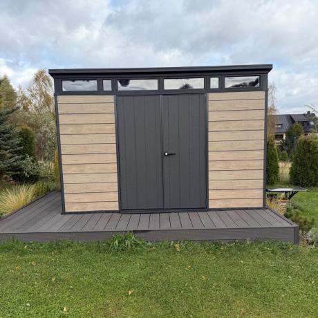 Duży domek narzędziowy Keter Signature Pent 11x7 Ashwood (7,5m2)