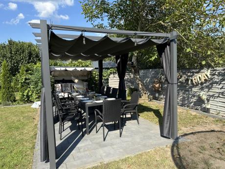 Grafitowa pergola ogrodowa 3x6 stelaż aluminiowy Kirn 2.0