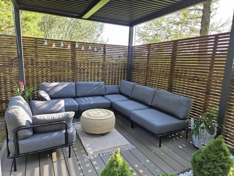 Meble modułowe na taras w stylu loft Salve Slate 5 Plus