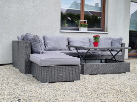 Meble modułowe z technorattanu Nilamito VIII Anthracite & Blue Grey