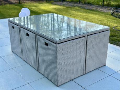 Meble na taras technorattan składane w kostkę Pavolo Double Grey