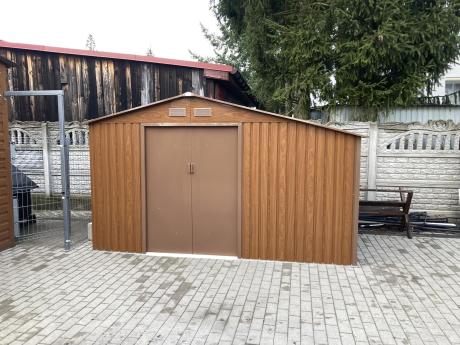 Metalowa szopa z drewutnią Wipper 342x191cm (4,8m2) – Wood