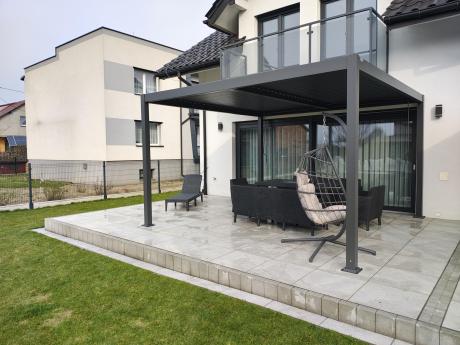 Pergola tarasowa metalowa 4x4 wolnostojąca Nefir 2.0 - Antracite, Gartwerk