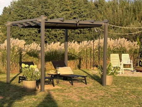 Pergola tarasowa wolnostojąca 3x3 Kirn 2.0 Szary - stelaż aluminiowy