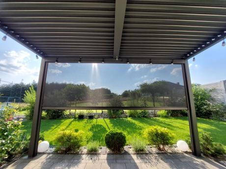 Roleta screen do pergoli ogrodowej Lufel na ścianę 4m - 377x236 - Antracite - 2025