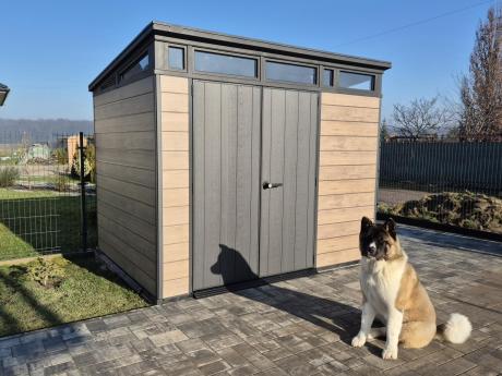 Schowek narzędziowy Keter Signature Pent 9x7 Ashwood (6 m2)