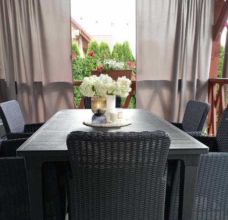 Stół ogrodowy z 6 fotelami Meblobranie TF6 grafit