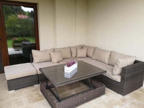 Stolik podnoszony technorattan Nilamito 120x90 Double Brown