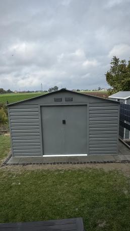 Szary domek narzędziowy z metalu Agger 340x319cm (10,2m2) – Szary