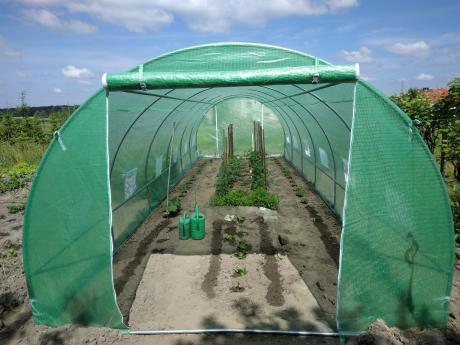 Tunel foliowy metalowy 3x9m z podwójnymi drzwiami – zielony