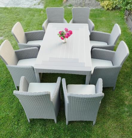 Zestaw do ogrodu 8 foteli + stół Meblobranie TG8 - cappuccino