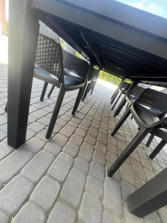 Zestaw ogrodowy na 8 osób z dużym stołem 295cm Meblobranie EJD8 grafit