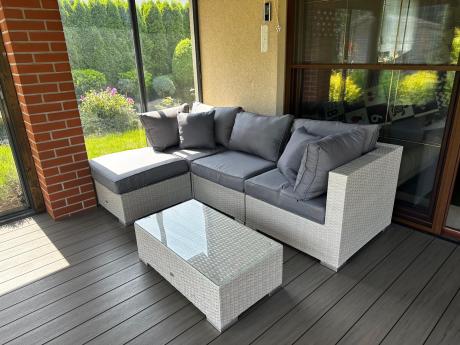 Zestaw ogrodowy technorattan NILAMITO V Light Grey