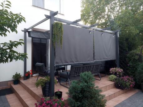 Zestaw rolet do pergoli na ścianę 4m - Kirn 170x225 - Grey Grey - 2szt