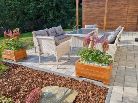 Zestaw technorattanowy z wysokim stołem Perata Grande Light Grey