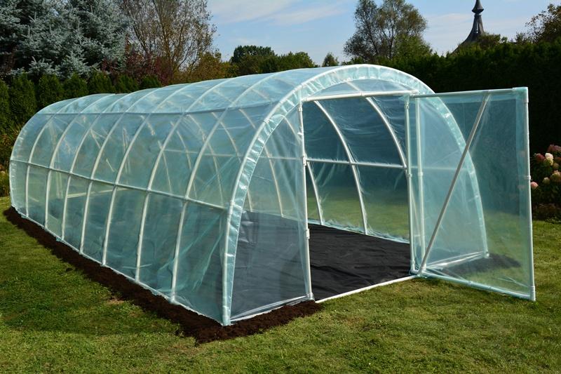 Duży tunel foliowy do uprawy roślin biały PCV