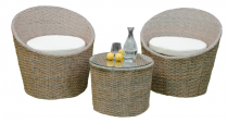 Zestaw ogrodowy 2+1 z technorattanu MODICO Brown Melange