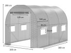 Tunel foliowy 2x3 metalowy, zielony ze wzmocnioną siatką 6m2