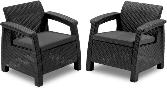 Grafitové kreslá Corfu Duo