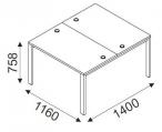 Biurko wielostanowiskowe Svenbox BG021 wymiary