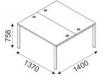Biurko wielostanowiskowe Svenbox BG023 wymiary